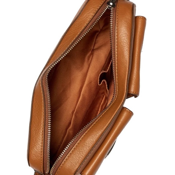 FOSSIL ~ Riley Top Zip Leather Crossbody in Camel - Picture 5 of 5